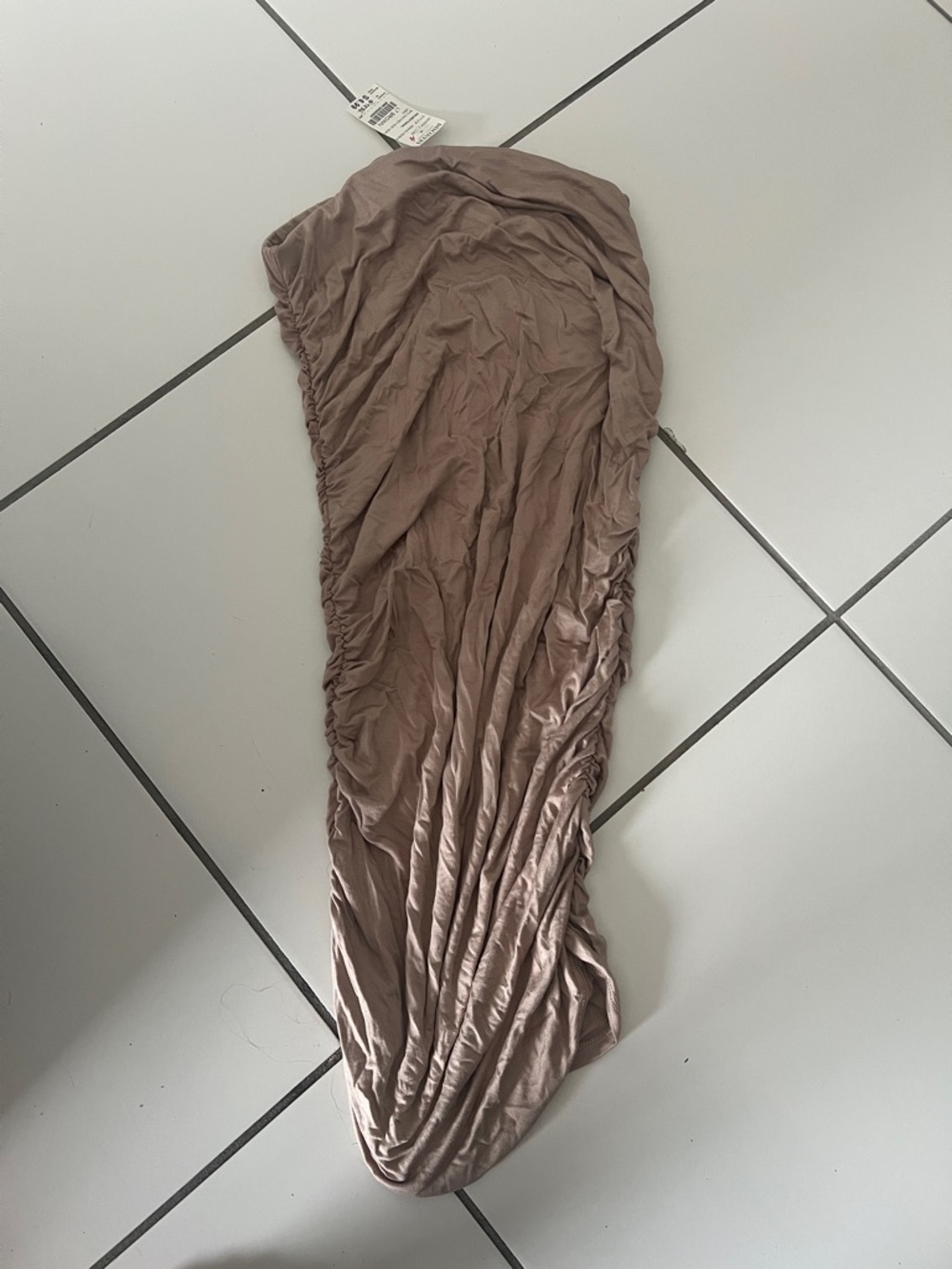 Discovery Ruched Maxi Skirt in Taupe
